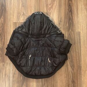 Pet Life Black Dog Jacket with Fur Trim